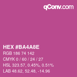Color code: HEX #BA4A8E | qconv.com