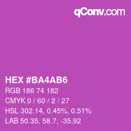 Farbcode: HEX #BA4AB6 | qconv.com
