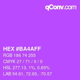 Color code: HEX #BA4AFF | qconv.com
