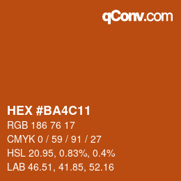 Color code: HEX #BA4C11 | qconv.com