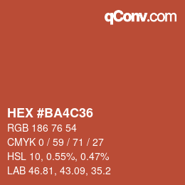 Color code: HEX #BA4C36 | qconv.com