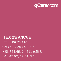 Color code: HEX #BA4C6E | qconv.com