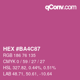 Farbcode: HEX #BA4C87 | qconv.com