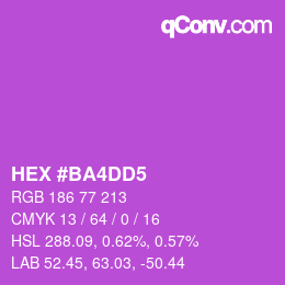 カラーコード: HEX #BA4DD5 | qconv.com