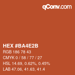 カラーコード: HEX #BA4E2B | qconv.com