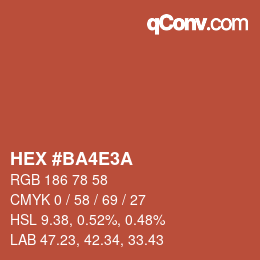 カラーコード: HEX #BA4E3A | qconv.com