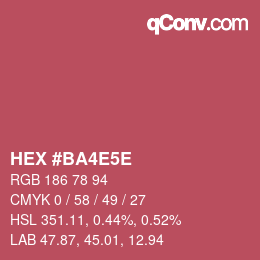 Código de color: HEX #BA4E5E | qconv.com