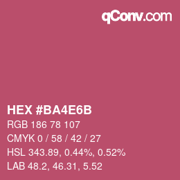 Color code: HEX #BA4E6B | qconv.com
