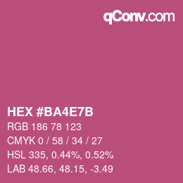 Color code: HEX #BA4E7B | qconv.com