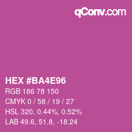 颜色代码: HEX #BA4E96 | qconv.com
