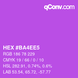 颜色代码: HEX #BA4EE5 | qconv.com
