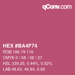 カラーコード: HEX #BA4F74 | qconv.com