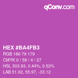 カラーコード: HEX #BA4FB3 | qconv.com