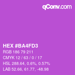 颜色代码: HEX #BA4FD3 | qconv.com