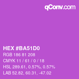 カラーコード: HEX #BA51D0 | qconv.com