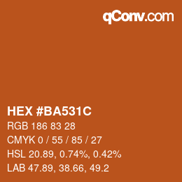Color code: HEX #BA531C | qconv.com