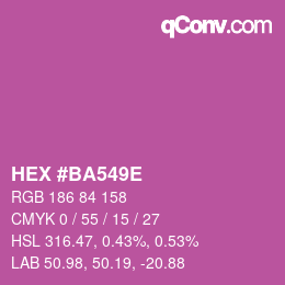 Color code: HEX #BA549E | qconv.com