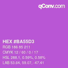 カラーコード: HEX #BA55D3 | qconv.com