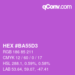 カラーコード: HEX #BA55D3 | qconv.com