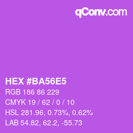 Color code: HEX #BA56E5 | qconv.com