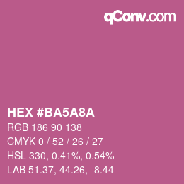 Color code: HEX #BA5A8A | qconv.com