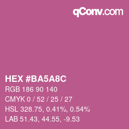 Farbcode: HEX #BA5A8C | qconv.com