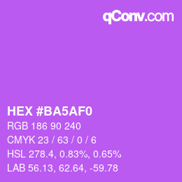 Color code: HEX #BA5AF0 | qconv.com