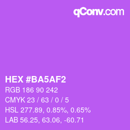 Color code: HEX #BA5AF2 | qconv.com