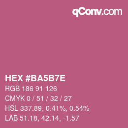 Color code: HEX #BA5B7E | qconv.com
