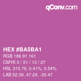 カラーコード: HEX #BA5BA1 | qconv.com