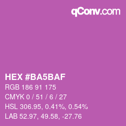 Color code: HEX #BA5BAF | qconv.com