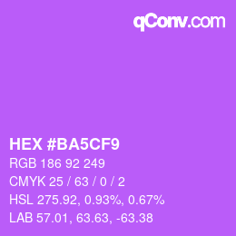 カラーコード: HEX #BA5CF9 | qconv.com