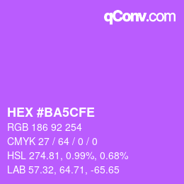 Código de color: HEX #BA5CFE | qconv.com