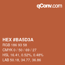カラーコード: HEX #BA5D3A | qconv.com