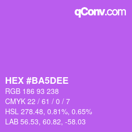 カラーコード: HEX #BA5DEE | qconv.com