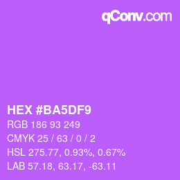 カラーコード: HEX #BA5DF9 | qconv.com
