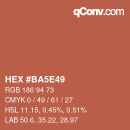 Color code: HEX #BA5E49 | qconv.com