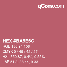 Color code: HEX #BA5E6C | qconv.com