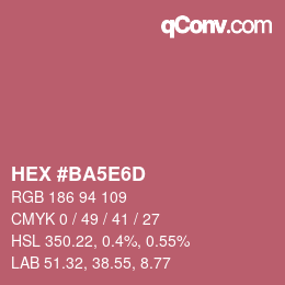 Código de color: HEX #BA5E6D | qconv.com