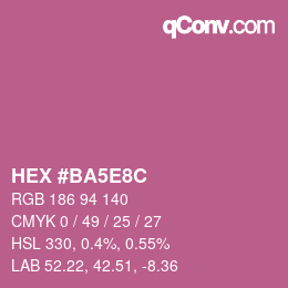 Code couleur: HEX #BA5E8C | qconv.com