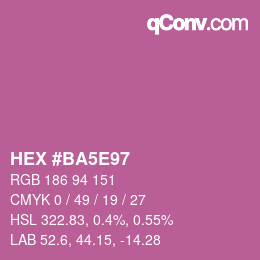 カラーコード: HEX #BA5E97 | qconv.com
