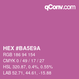 Color code: HEX #BA5E9A | qconv.com
