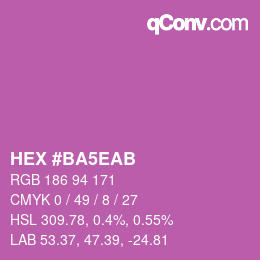 カラーコード: HEX #BA5EAB | qconv.com