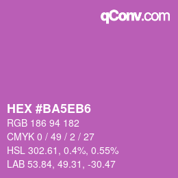 カラーコード: HEX #BA5EB6 | qconv.com