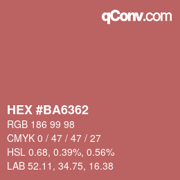 Color code: HEX #BA6362 | qconv.com