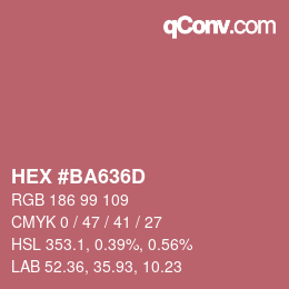 Color code: HEX #BA636D | qconv.com