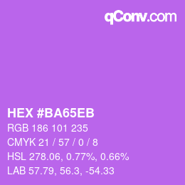 Color code: HEX #BA65EB | qconv.com