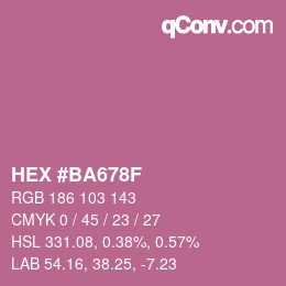 Color code: HEX #BA678F | qconv.com