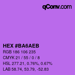 Color code: HEX #BA6AEB | qconv.com