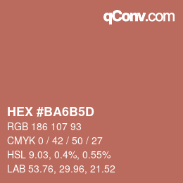 Color code: HEX #BA6B5D | qconv.com